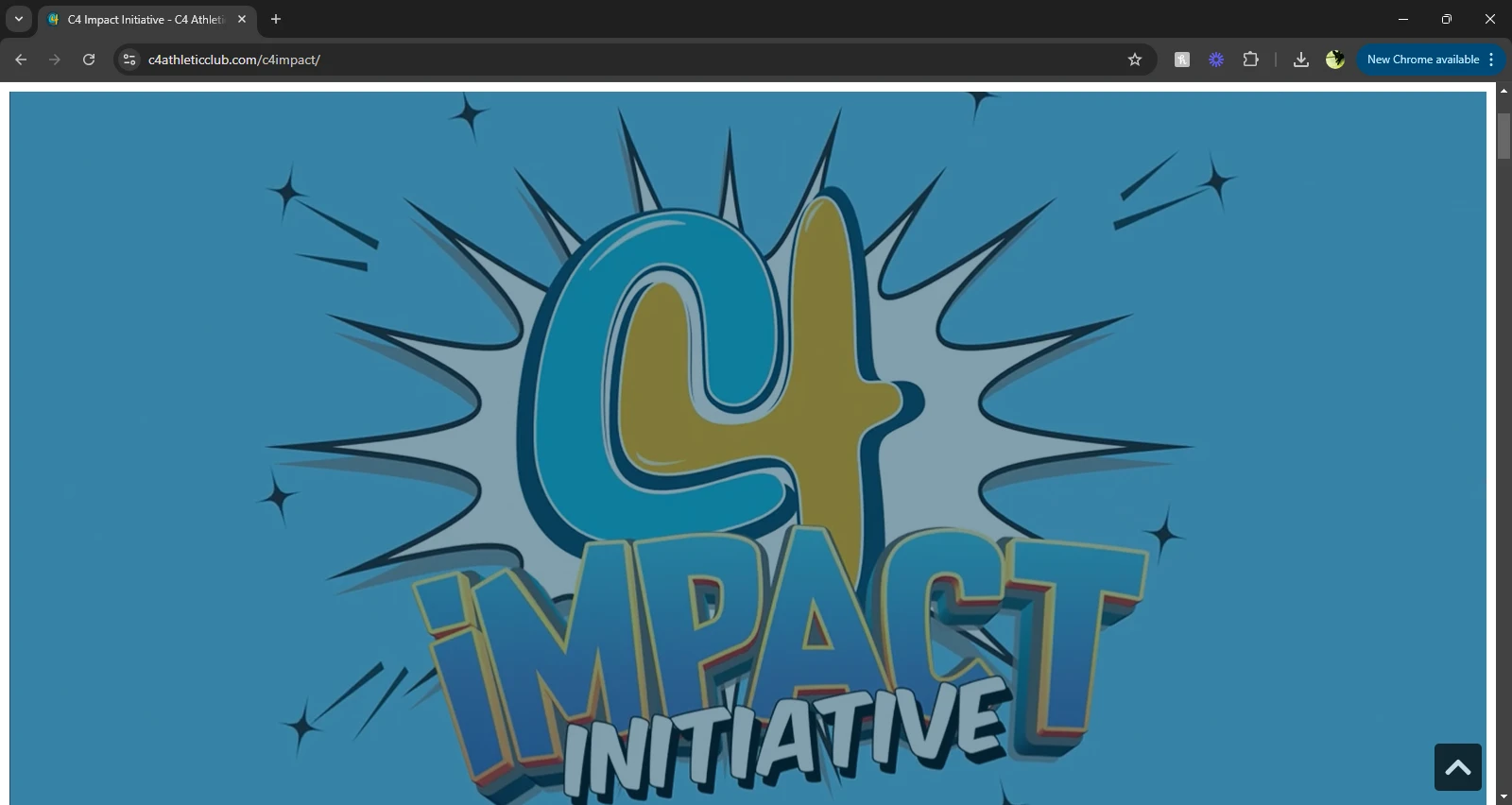 C4 Impact Initiative logo — a dimensional comic-book-style logotype with a burst graphic behind it